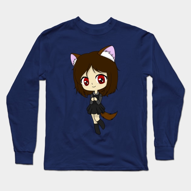 gacha wolf girl chibi Long Sleeve T-Shirt by LillyTheChibi